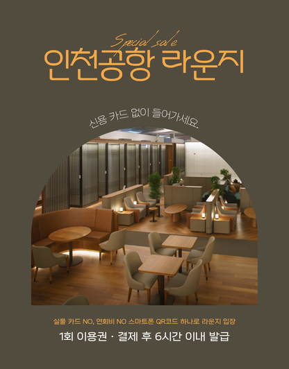 공항 라운지 이용권 인천 김포 김해공항 마티나 스카이허브 PP카드 1회권